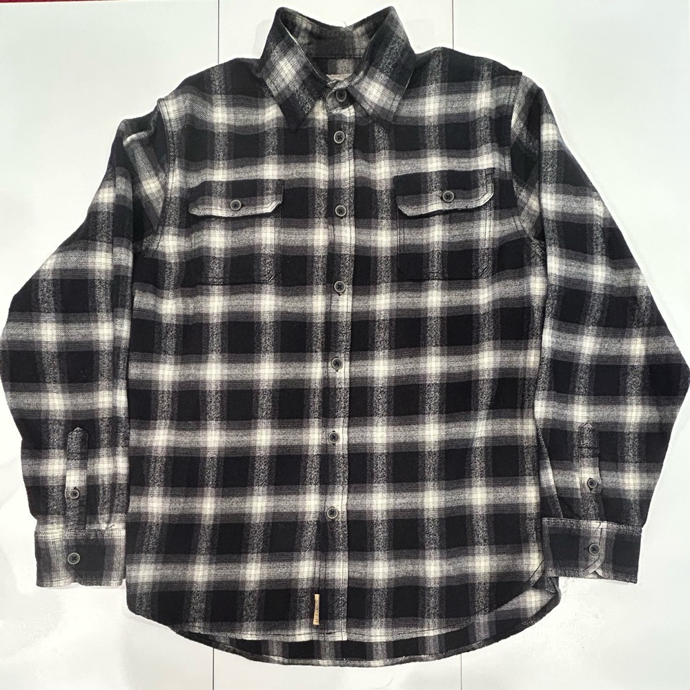 JACHS Men’s Brawny Flannel Shirt Black and Grey